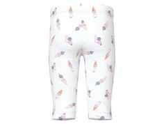 Hvide leggings fra name It med ice cream print med små ansigter 13228154 bright white icecream bagfra